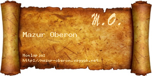 Mazur Oberon névjegykártya